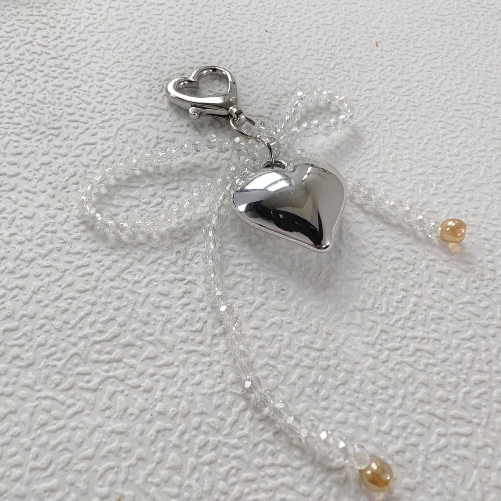 Fashion Sweet Pearl Heart Bow Keychain Pendant Aesthetic Key Holder Girls Bag Accessories mobile phone case chains charms strap