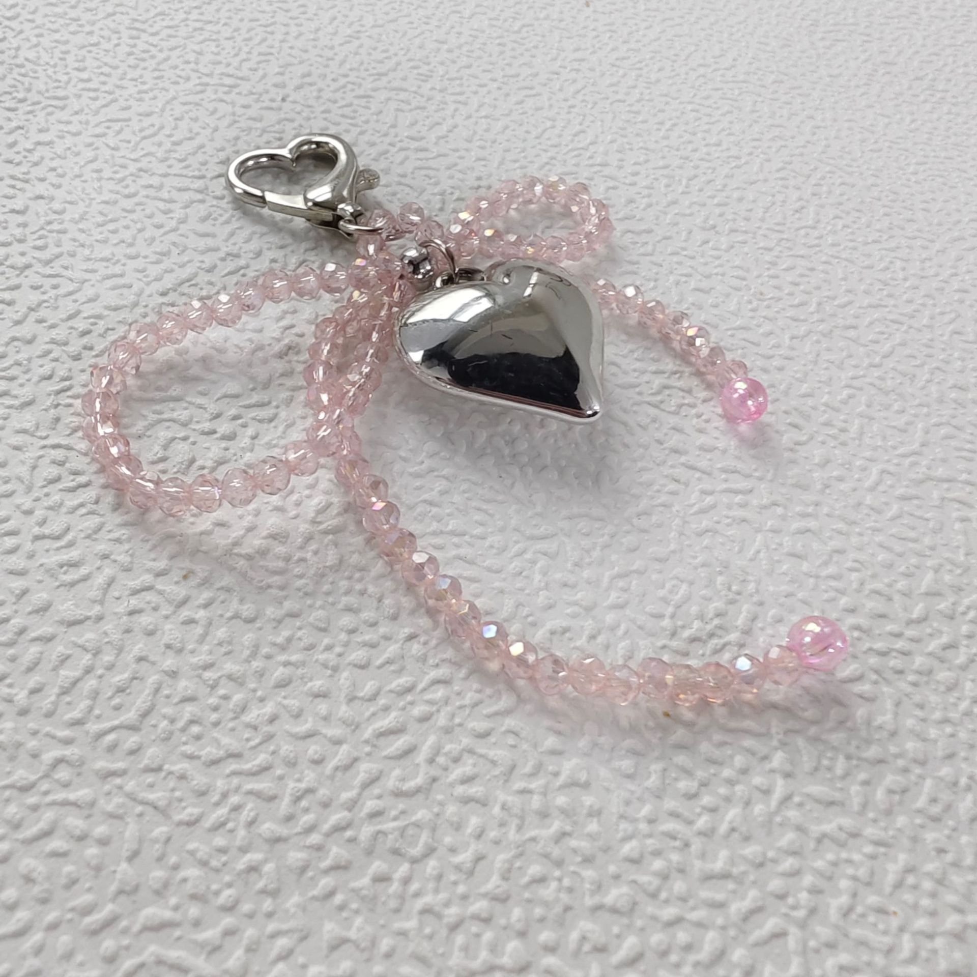 Fashion Sweet Pearl Heart Bow Keychain Pendant Aesthetic Key Holder Girls Bag Accessories mobile phone case chains charms strap