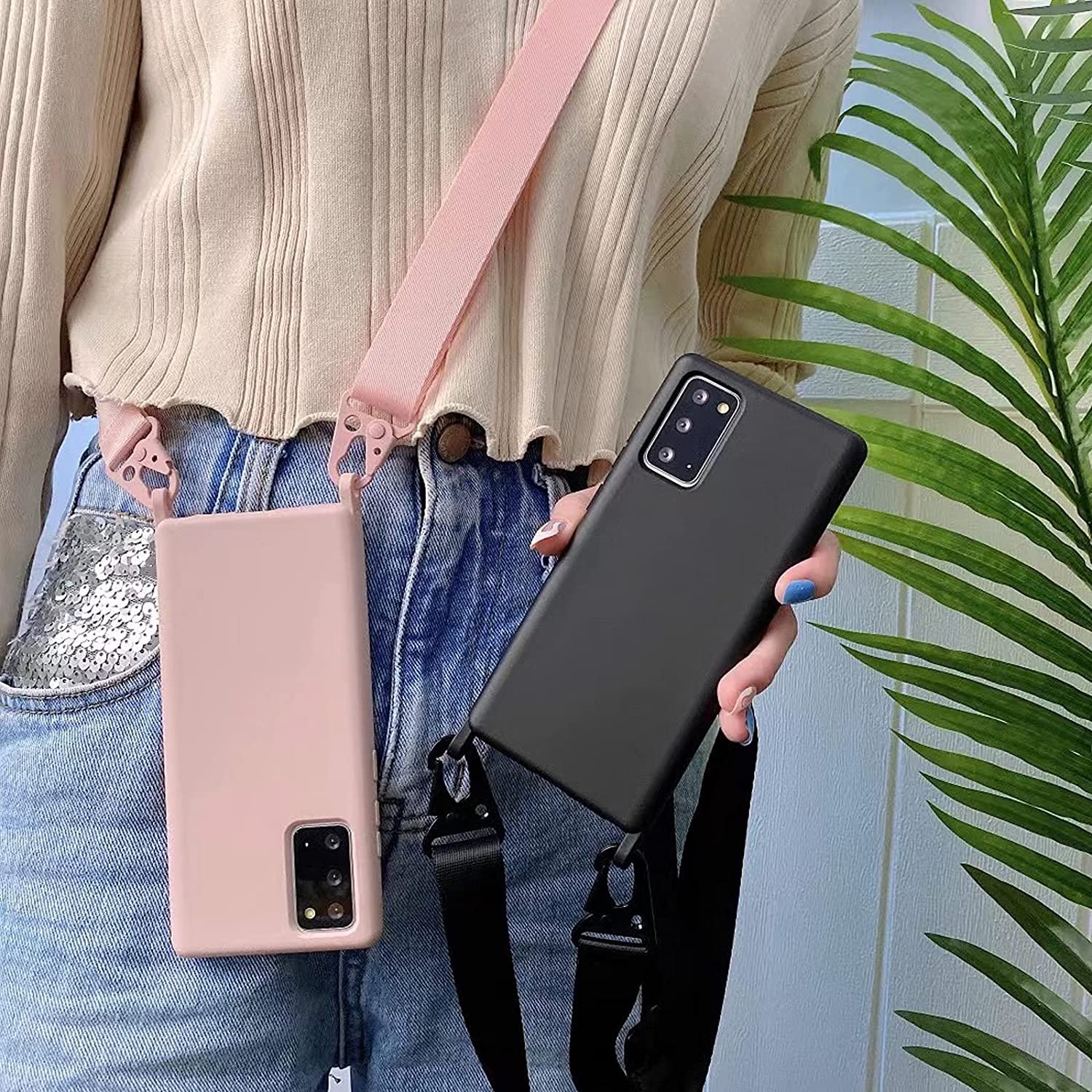 High Quality Shockproof Cover with Crossbody Strap iPhone 15/14/13/12/16 Pro Max Lanyard Compatible with Samsung