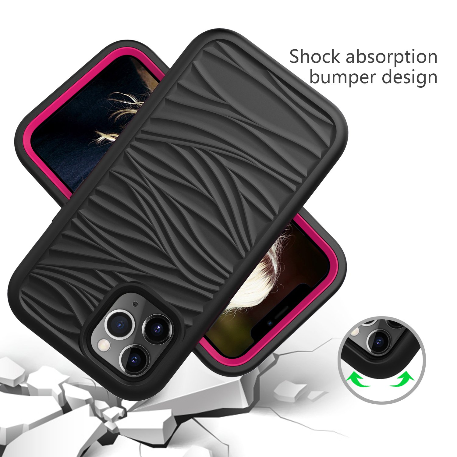 3 in 1 Hybrid PC Silicone Shockproof Armor Phone Case For phone 15 14 13 11 Pro Max X XR XS Max Cover 360 Case Mobile Phone Case