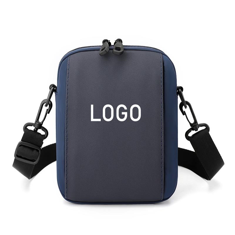 Custom printed logo mens designer messenger bag men's crossbody two tone leather box shape shoulder bag side bags for men
