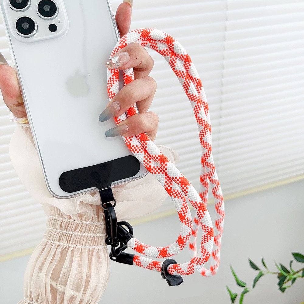 Wholesale High Quality Phone Strap Universal Lanyard with Patch Shoulder Neck Strap Crossbody Braided Nylon for All Phone Models