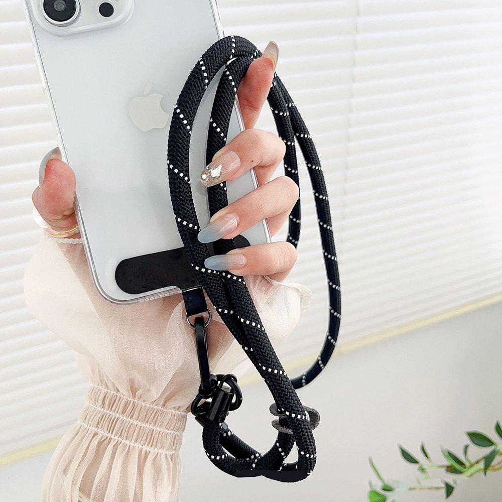 Wholesale High Quality Phone Strap Universal Lanyard with Patch Shoulder Neck Strap Crossbody Braided Nylon for All Phone Models