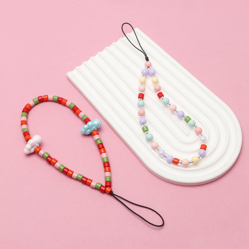 Colorful Pearl Phone strap Acrylic Chain For Bags Chain handbag Strap Acrylic Bag Chains DIY phone lanyard