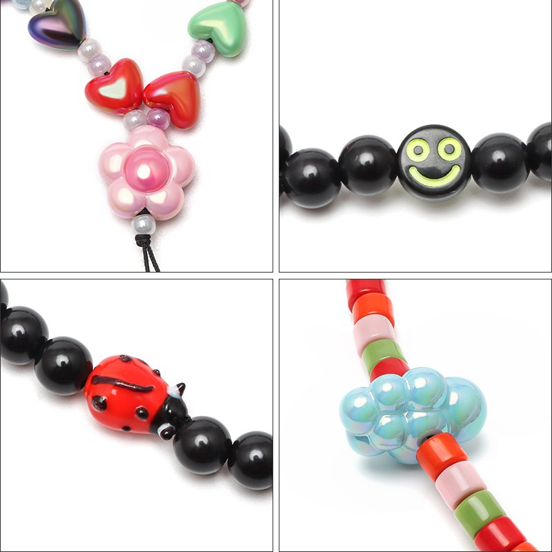 Colorful Pearl Phone strap Acrylic Chain For Bags Chain handbag Strap Acrylic Bag Chains DIY phone lanyard