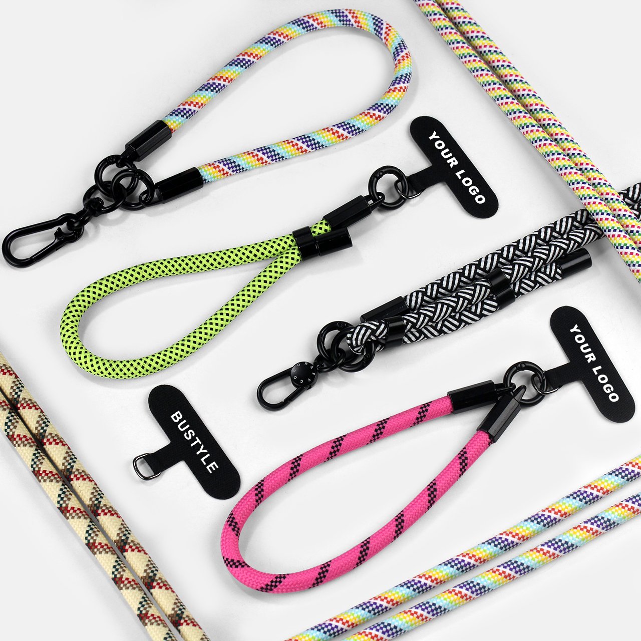 Nylon Mobile Phone Chain Adjustable Phone Charm With Lanyard Patch Anti-lost Chain Cellphone Strap For iPhone 16 15 14 pro max