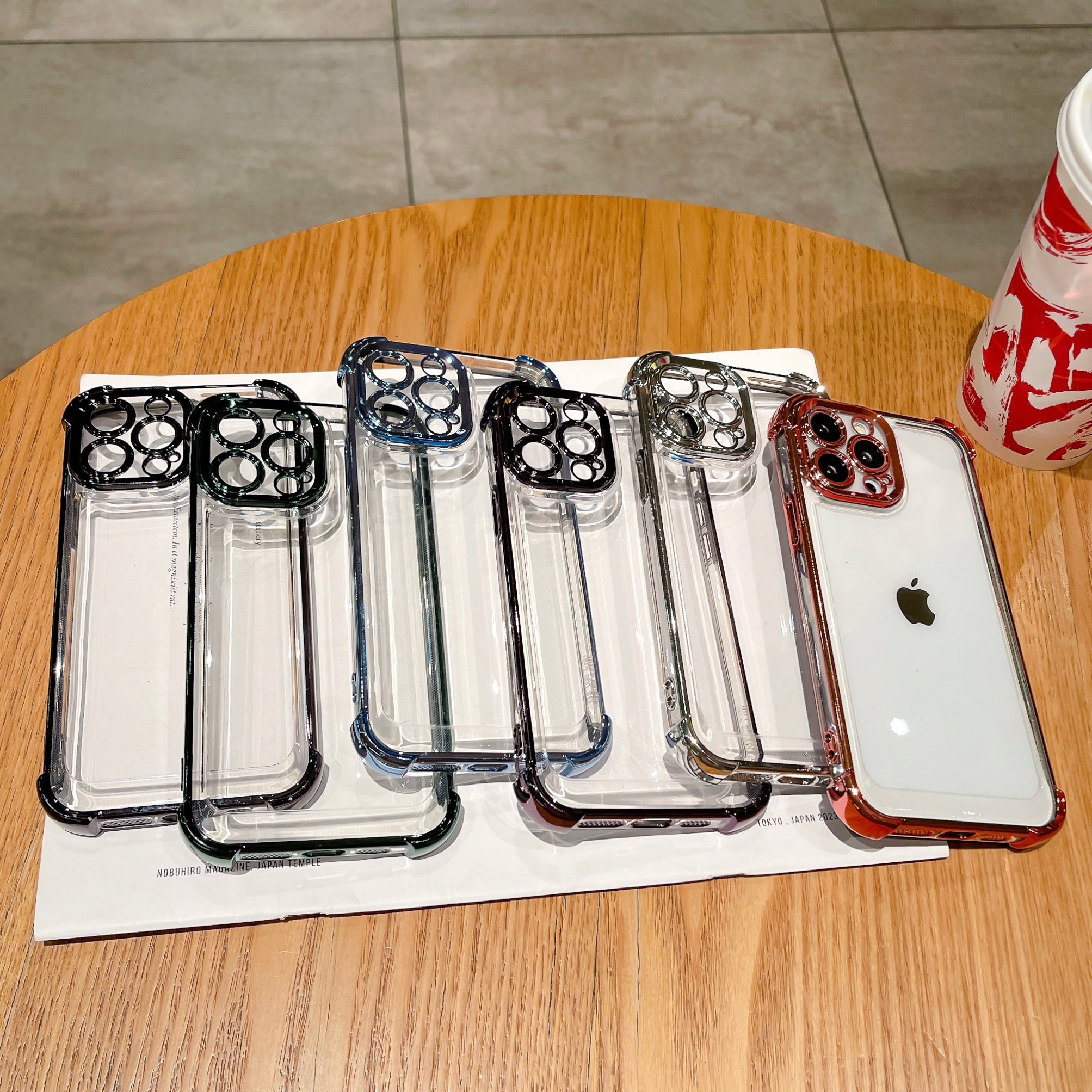 electroplated golden frame phone case for iphone 15 14 13 12 11 pro max