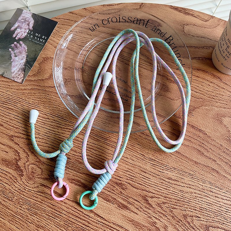 Adjustable Nylon Crossbody Phone Lanyard with Cute Design Polyester Wrist Strap Accessory for iPhone and Mobile Gift Giving