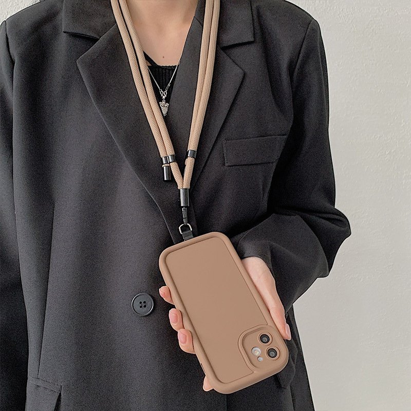 Custom Black and White Oblique Mobile Phone Lanyard Professional Polyester Material for Phone Storage