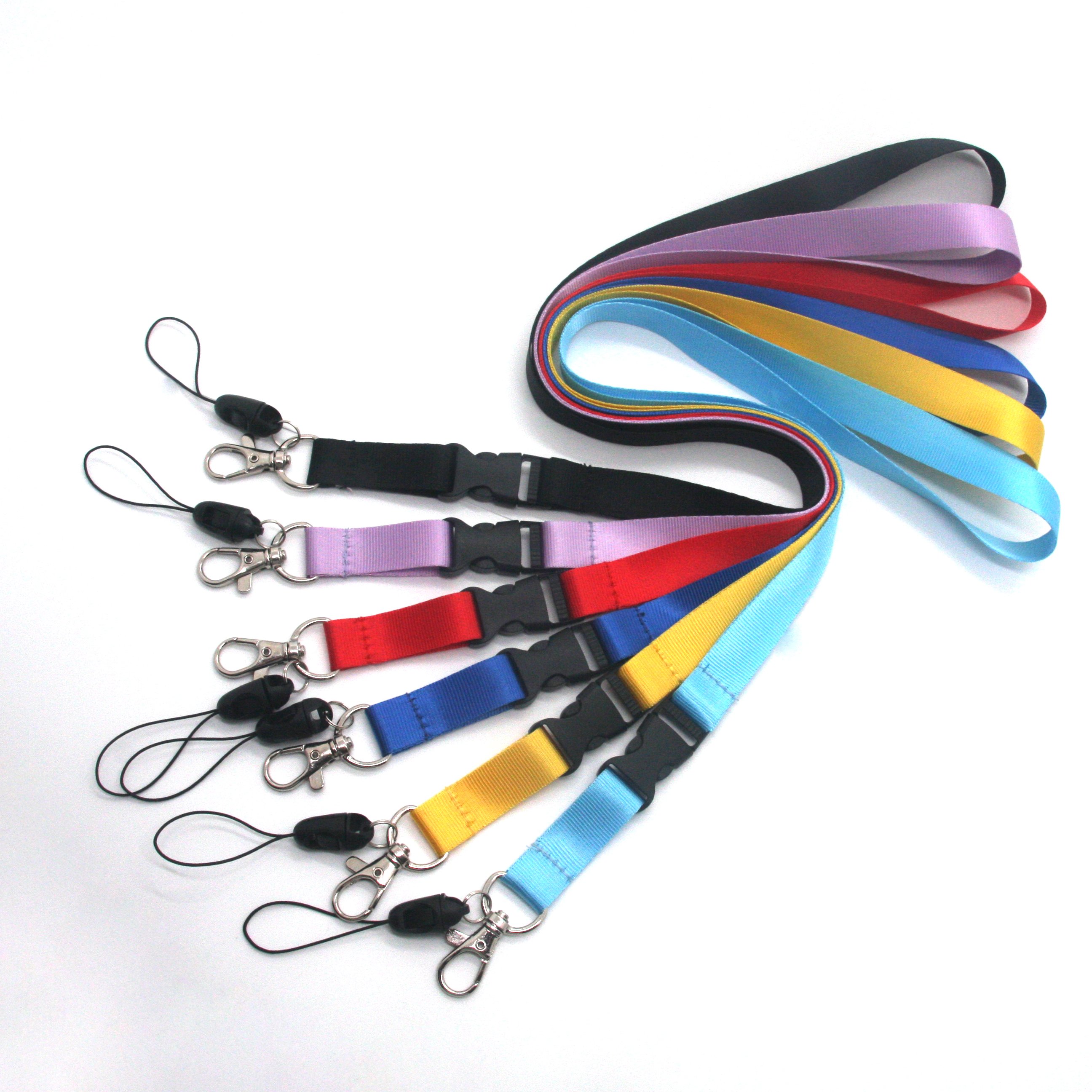 Cheap Printed Lanyards Plain Custom Logo Phone Lanyard Neck Strap Cheap Nylon Cord Sport Keychain Polyester Sublimation Lanyard