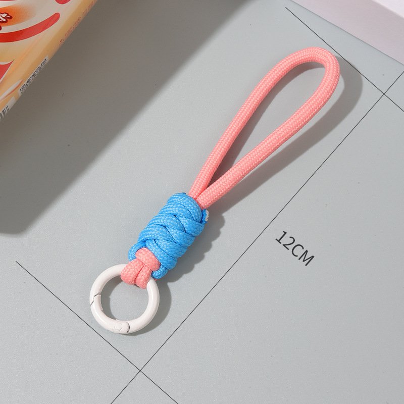 Factory Price Colorful Nylon Braided 12cm Mobile Phone Rope Camera Mini Speaker Keychain Hand Wrist Strap