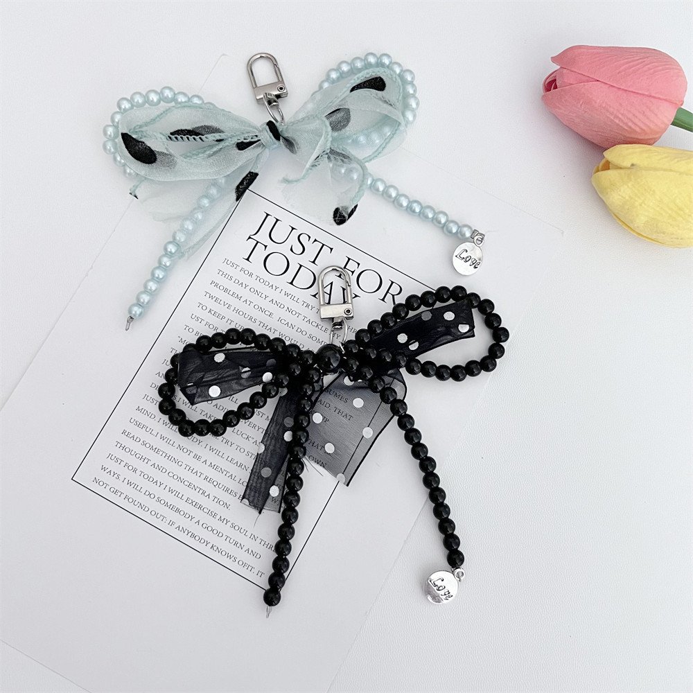 Pearl Bow Bracelet Phone Case Lanyard Portable Lanyard Anti-loss High Appearance Level New Mobile Phone Lanyard Chain