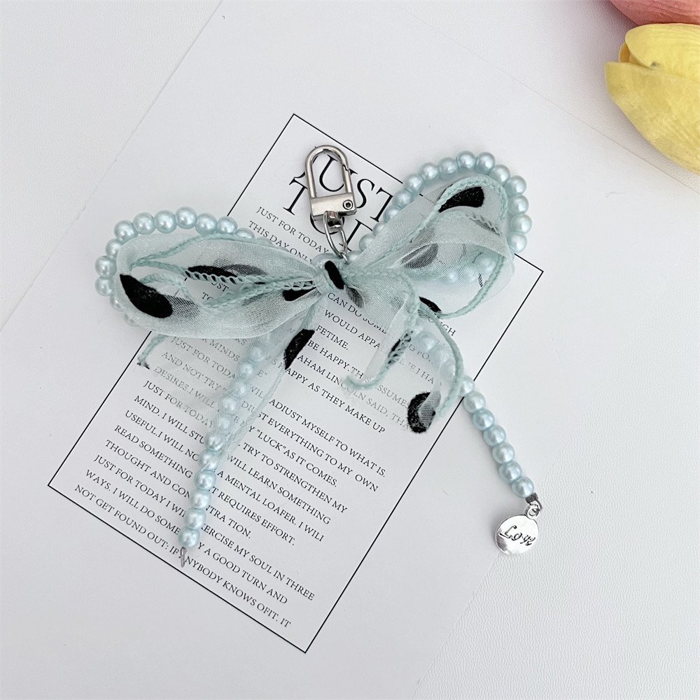 Pearl Bow Bracelet Phone Case Lanyard Portable Lanyard Anti-loss High Appearance Level New Mobile Phone Lanyard Chain