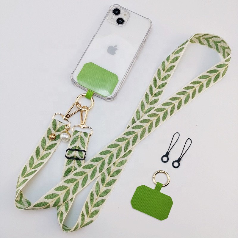 Adjustable Long Mobile Phone Lanyard Crossbody Card Neck Cord Clip Hang Lanyard Pearl Hanging Ornaments Charm Anti-lost Lanyard