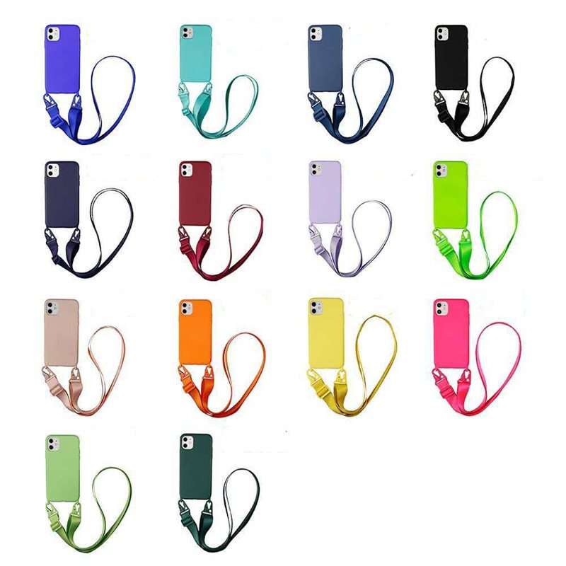 ins style Necklace lanyard Holder Silicone Phone Case for iphone 15 14 plus 12 13 mini, for iphone case strap 16 pro max
