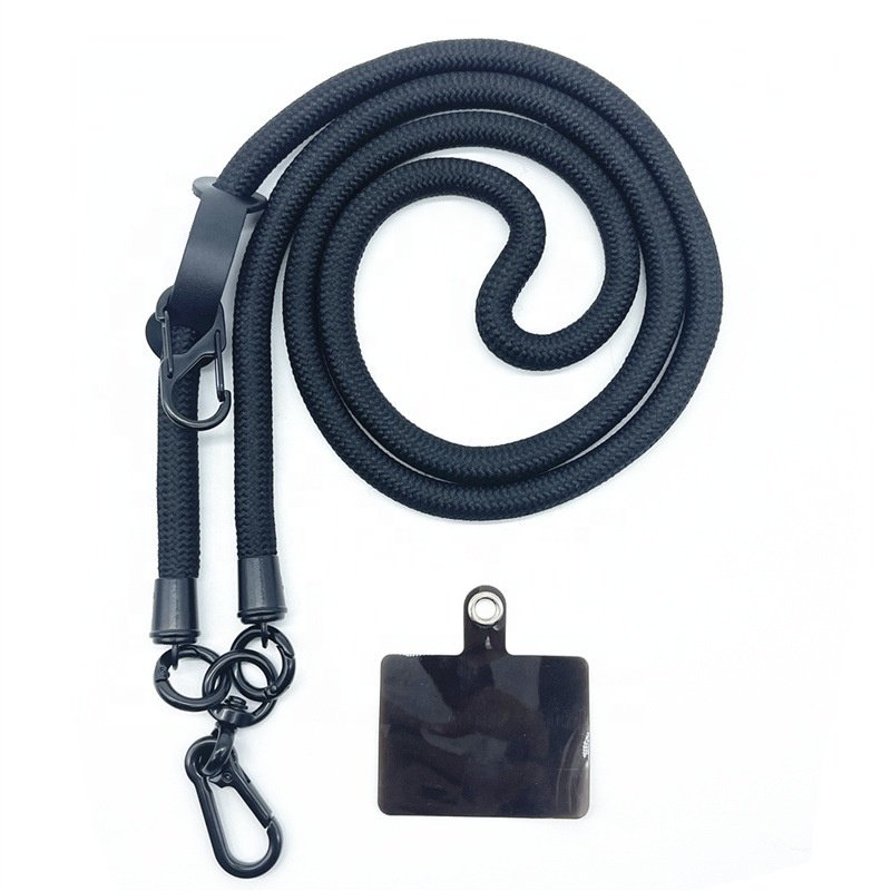 wholesale high quality 10mm durable polyester universal rope mobile cell phone neck cross body strap chain string lanyard patch
