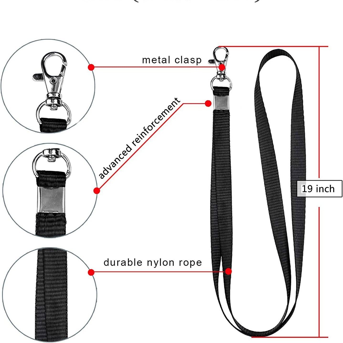 Multi Colors Detachable Lanyards Custom Made Polyester Neck Strap Key Holder Mobile Phone Pen Holder Lanyard