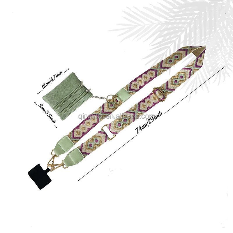2024 New Mobile Phone Straps with Zippered Pouch Clip Go Strap for Phone with Wallet Crossbody Phone String with Zipper Wallet
