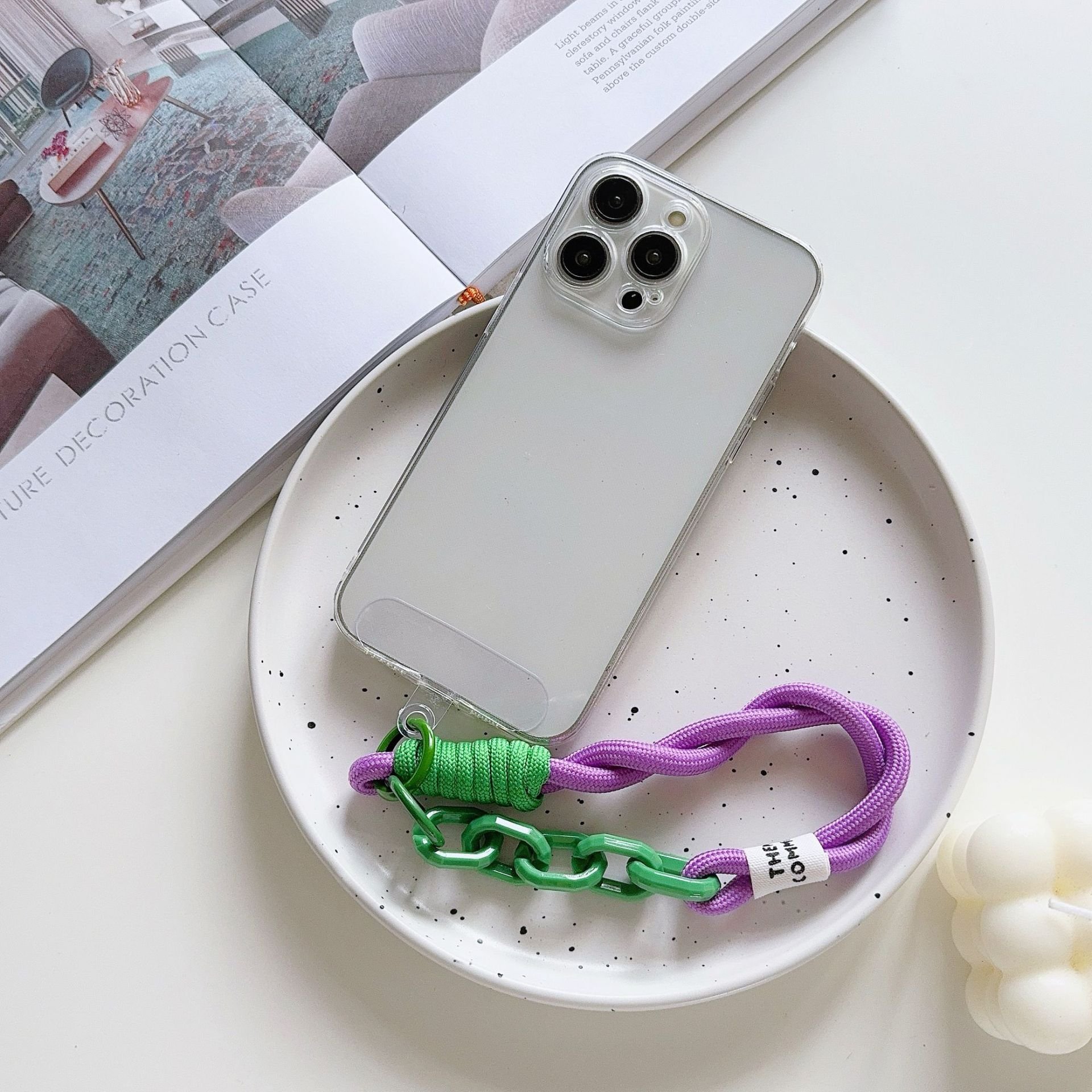 Korea Stylish Lanyard Colorful Phone Strap Bag Braided Strips Keycord Hanging Trousers Accessories Anti-loss Keychain Wrist Rope