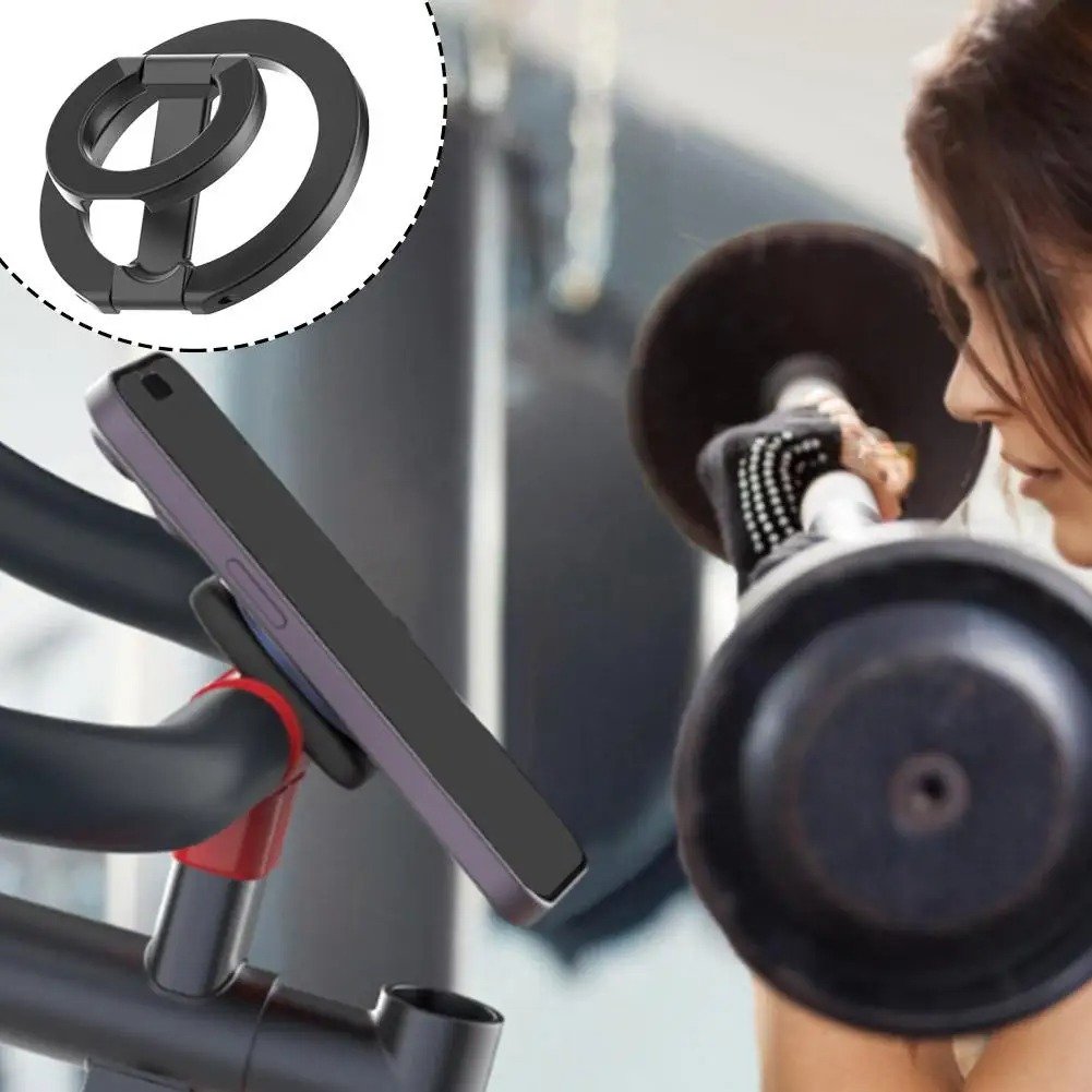 Metal Foldable 360° Rotating Double Sided Magnetic Phone Holder Cellphones Fitness Stand Phone Accessories Android Phone Holder