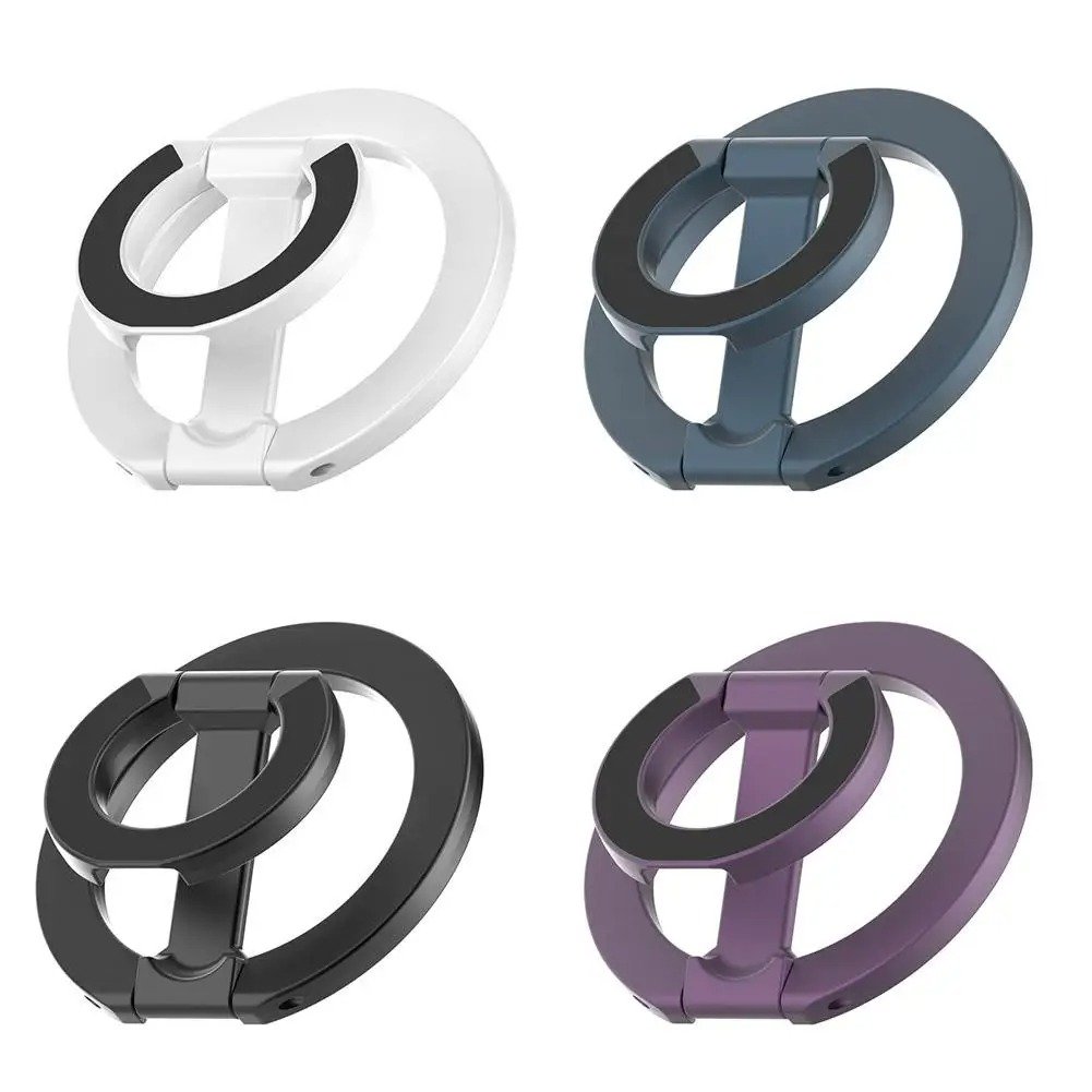 Metal Foldable 360° Rotating Double Sided Magnetic Phone Holder Cellphones Fitness Stand Phone Accessories Android Phone Holder