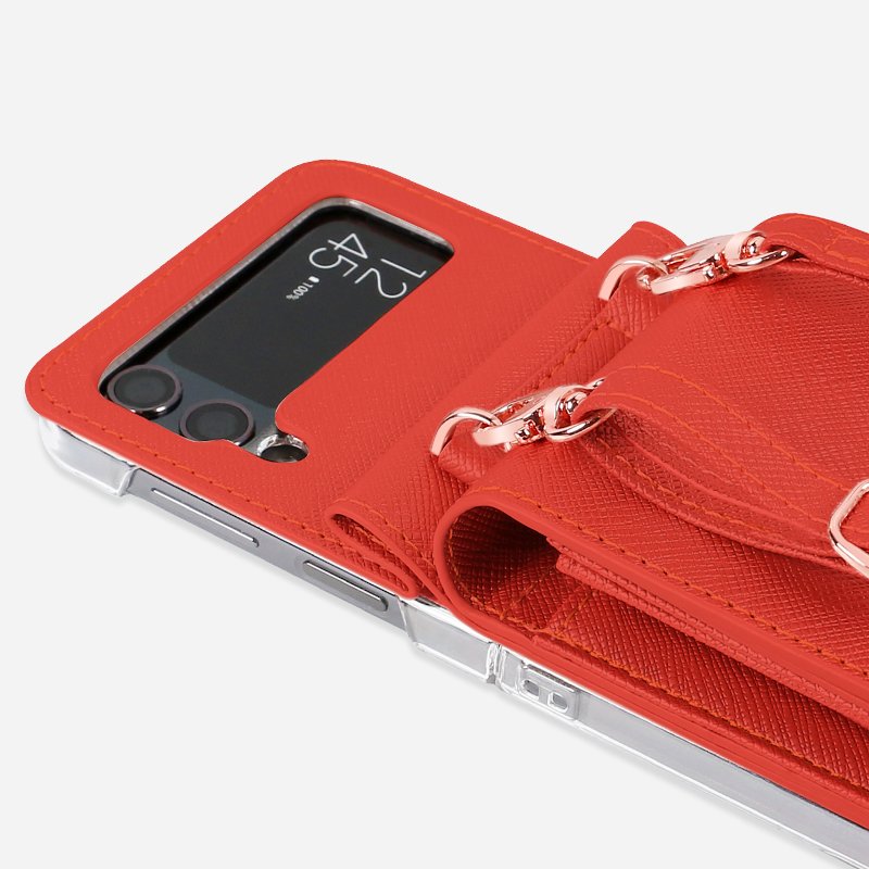VIETAO Hot Sale Phone Case Leather Body Strap Cell Phone Cover Luxury in Stock with Hand Strap for Samsung Galaxy Z Flip 4 3
