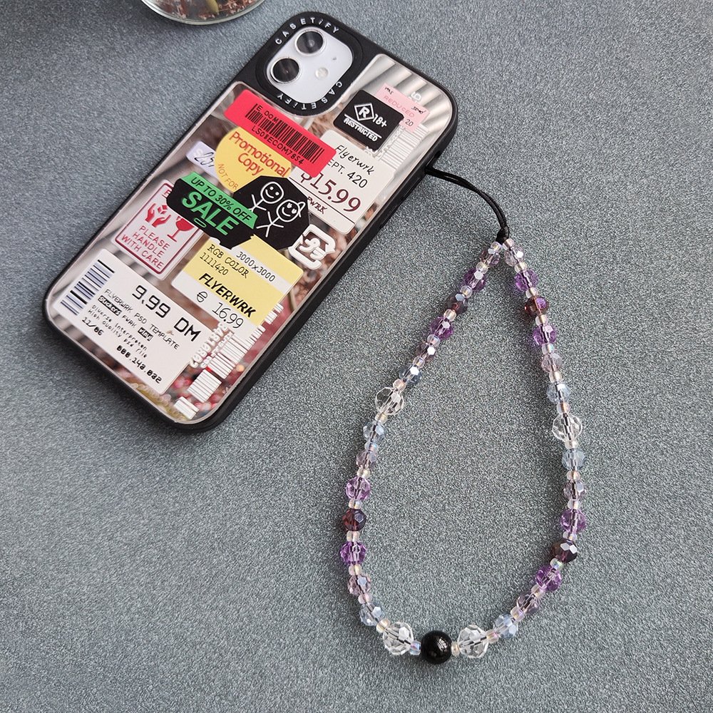 KKBEAD mobile phone chain ins wind crystal simple lanyard Dream purple lanyard