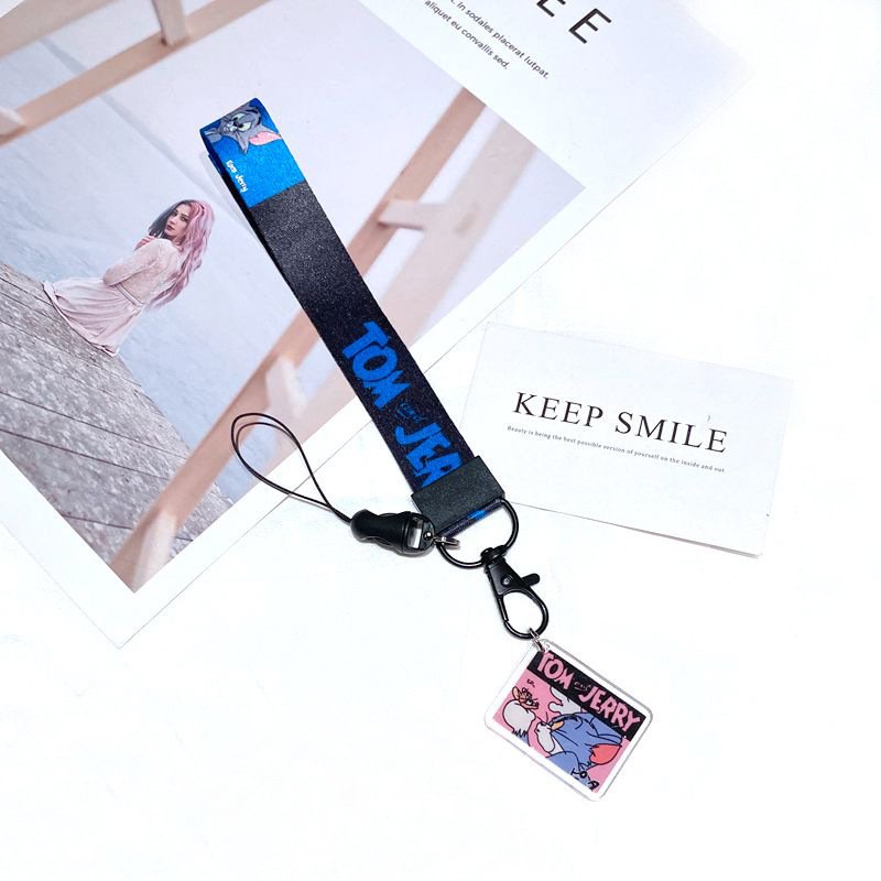 New mobile phone lanyard One Pieces wristband Japanese anime Luffy keychain long neck chain badge