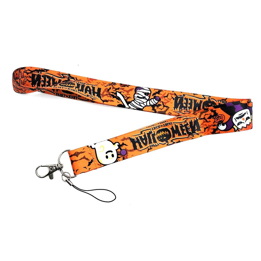 Wholesale Custom Festival Christmas Neck Strap Lanyard Halloween Lanyard Sublimation Short Key Chain ID Card Holder