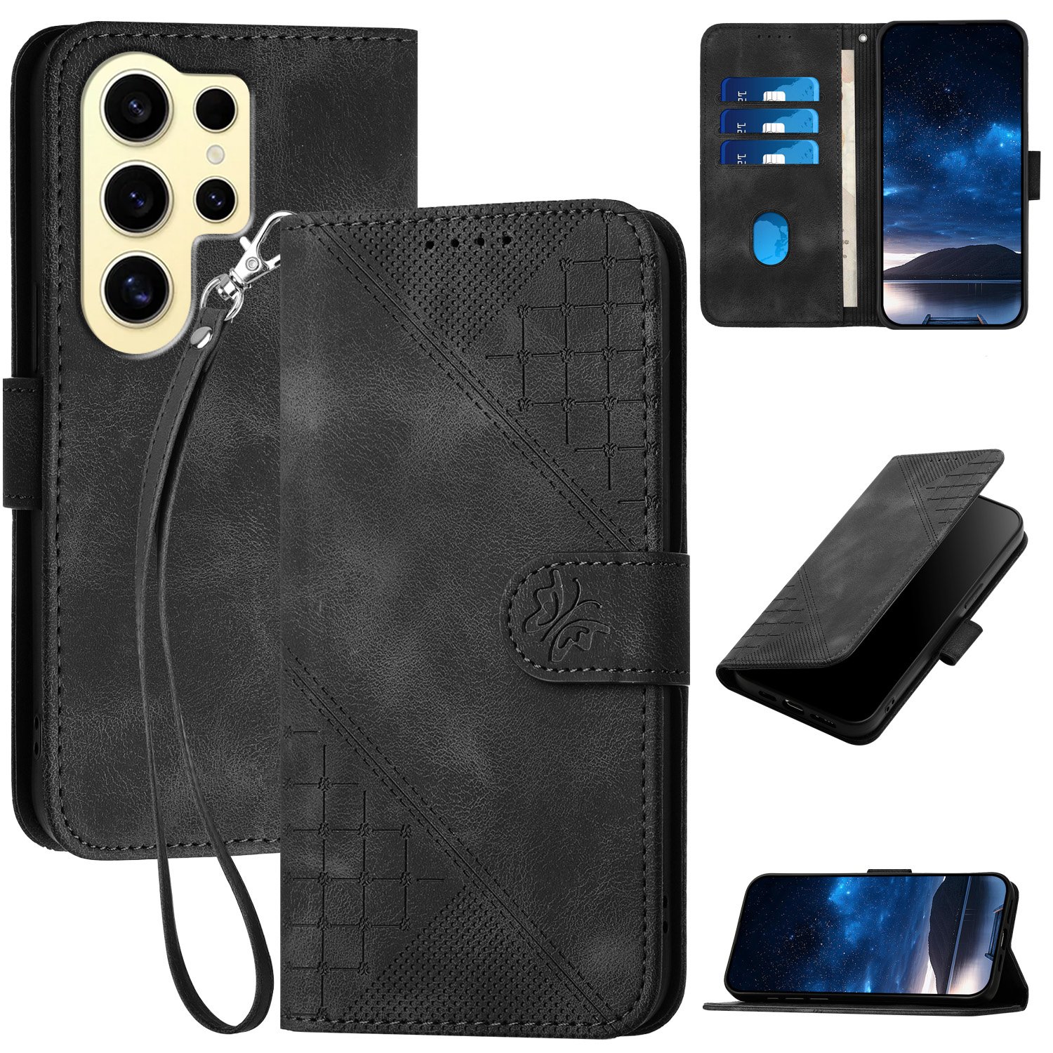 Butterfly Flip Phone Cover for Samsung Galaxy S24 Ultra Phone Case