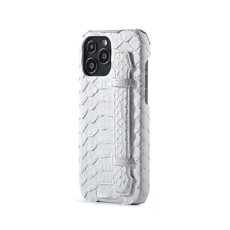 Premium Luxury Exotic Python Leather Mobile Phone Case With Strap For iphone 14 Leather Phone Case