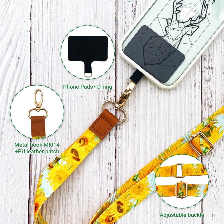 Universal Phone Lanyard With Wrist Strap Adjustable Crossbody Cell Phone Lanyard Neck Wrist Long Or Short With Lobster Clips