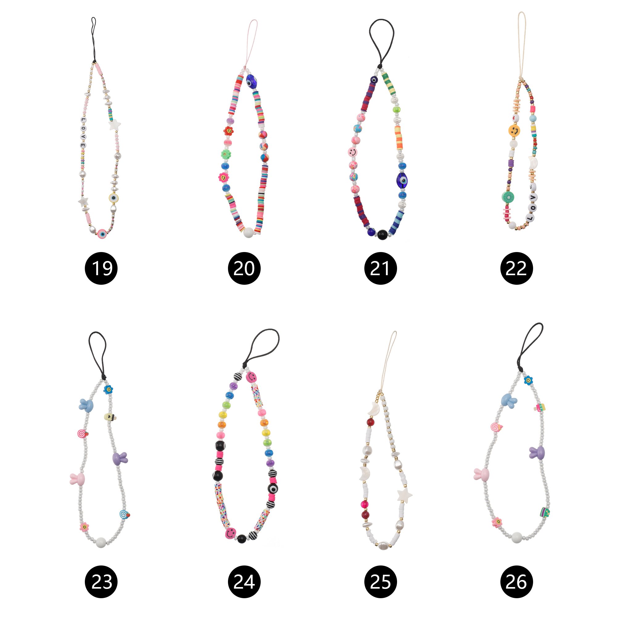 ins Fashion Mobile Phone Lanyard Phone Chains Cubic Crystal Beaded Phone Charm Strap