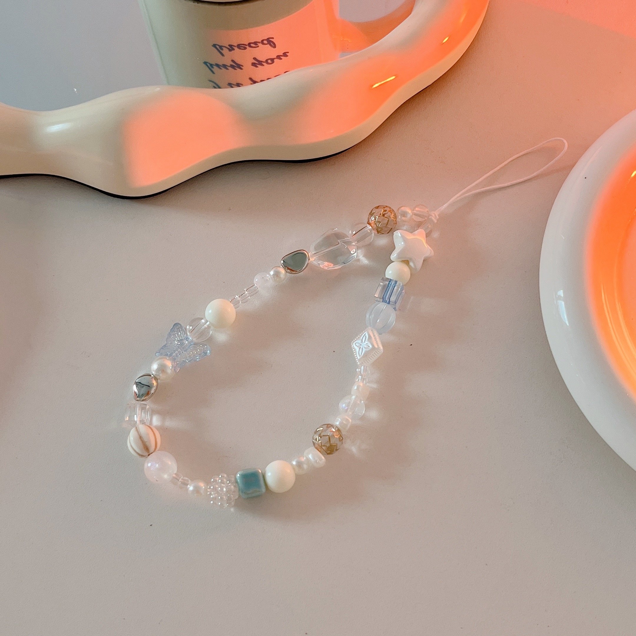 In Stock Universal Lovely Bracelet Fashion Beaded Charms Chain Jewelry Cute Pearl Beads Phone Strap Phone Charm Strap