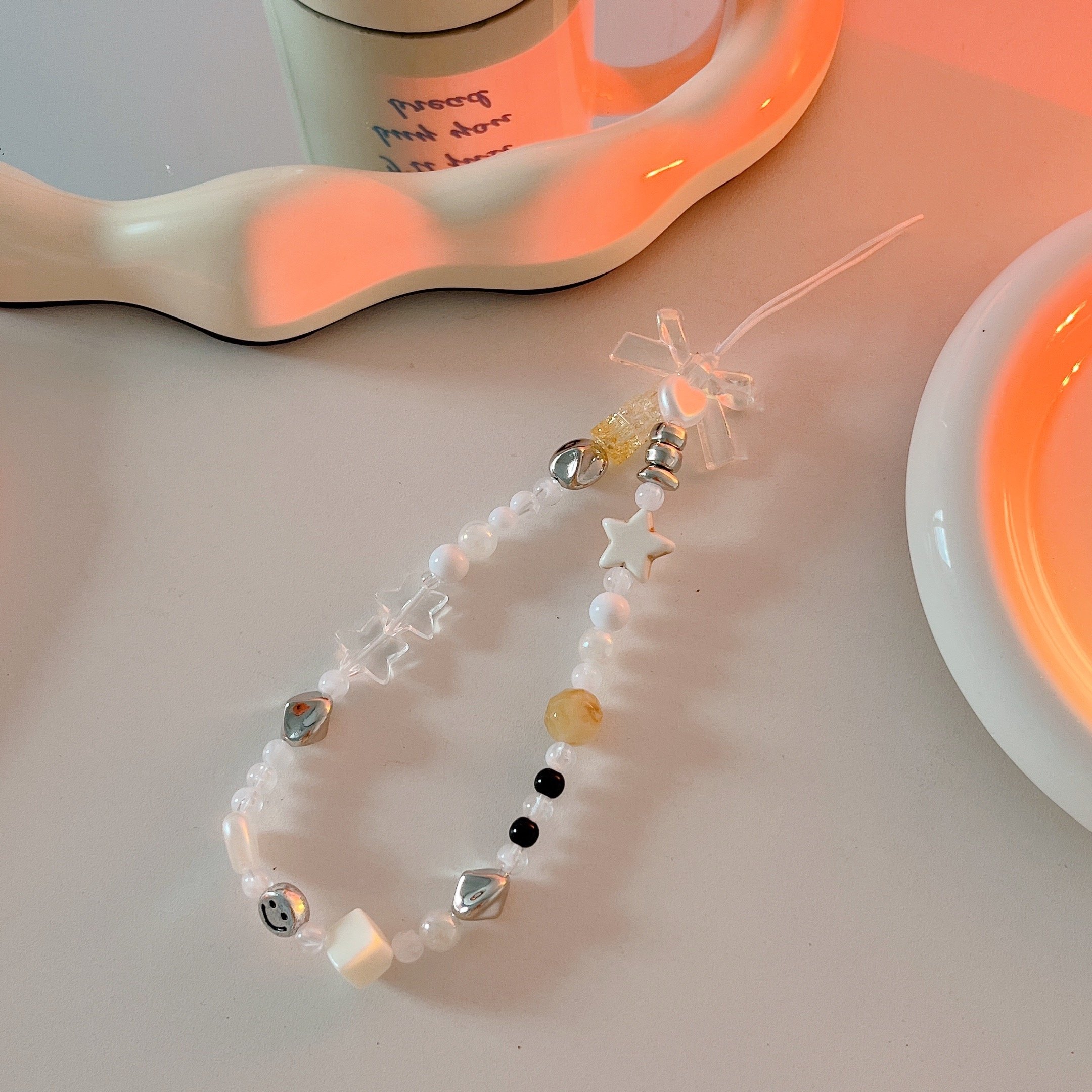 In Stock Universal Lovely Bracelet Fashion Beaded Charms Chain Jewelry Cute Pearl Beads Phone Strap Phone Charm Strap