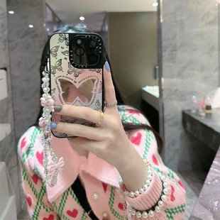KKBEAD Japanese Korean style lovers love pink romantic acrylic jelly love mobile phone chain wrist strap