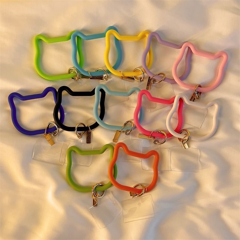 Wrist Heart Shaped Cell Phone Silicone Lanyard Strap Tether Patch Charms Loop Silicone Handle Silicone Mobile Phone Bracelet