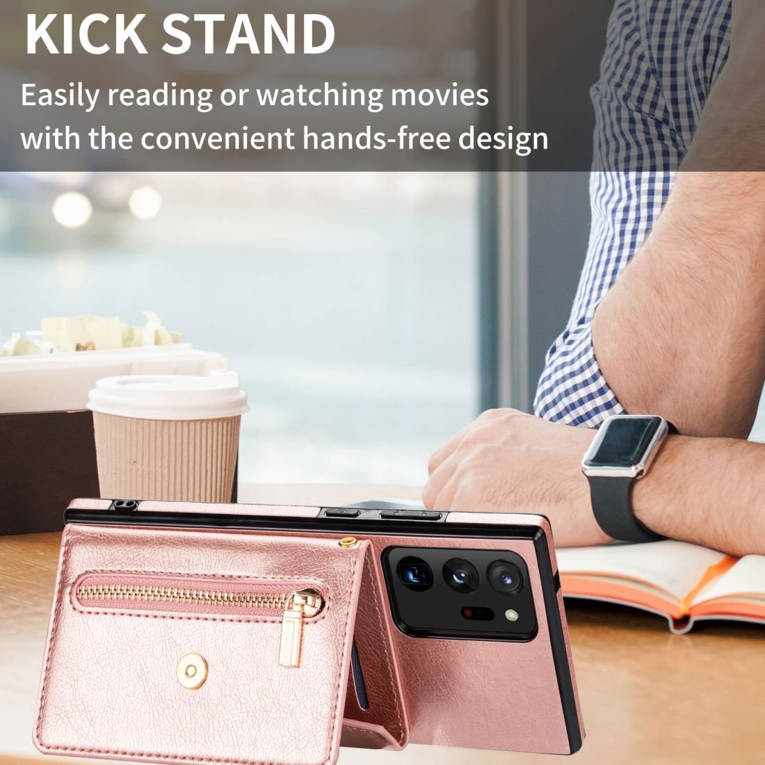 free custom design logo fashion wallet pu leather phone case for Samsung Galaxy Note 20 Ultra with zipper and strap