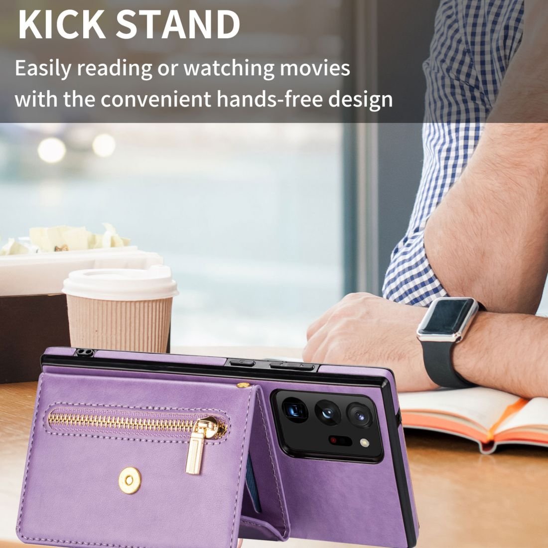 free custom design logo fashion wallet pu leather phone case for Samsung Galaxy Note 20 Ultra with zipper and strap