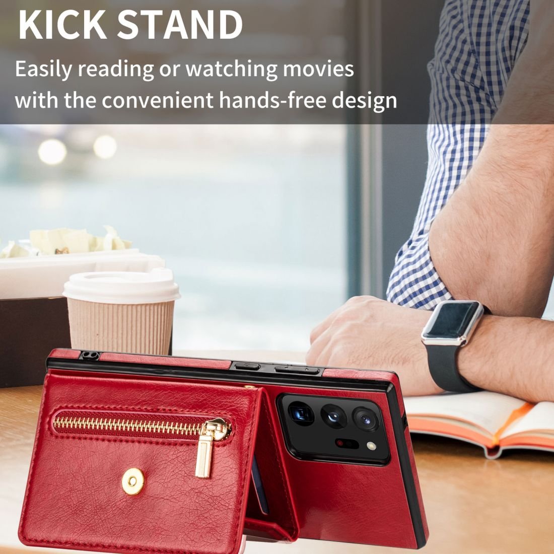 free custom design logo fashion wallet pu leather phone case for Samsung Galaxy Note 20 Ultra with zipper and strap
