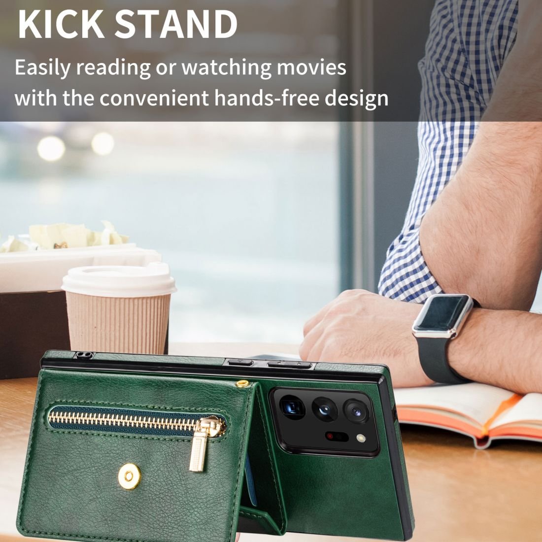 free custom design logo fashion wallet pu leather phone case for Samsung Galaxy Note 20 Ultra with zipper and strap