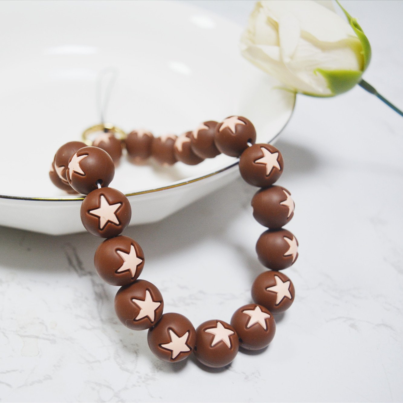 Silicone phone chain Popular Mobile Phone Chain Fashionable Simple Colorful Beaded Long Anti Loss Mobile Phone Chain