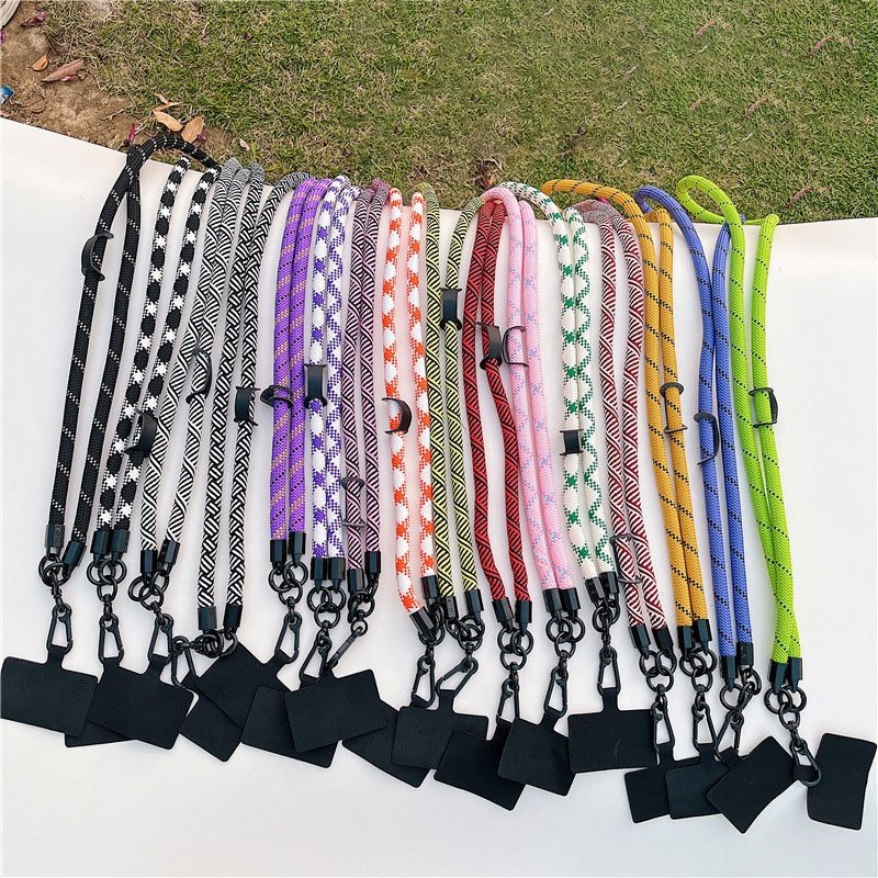 Custom Universal Crossbody Mobile Phone Strap Lanyard Nylon Soft Rope Cell Phone Hanging Cord Holder Patch Phone Lanyard
