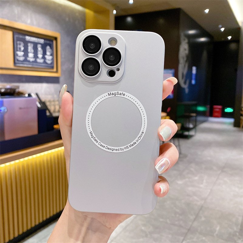 360 Metal Magnetic Case Ultra Thin Case Matte Wireless Charging Hard Back Cover For Iphone 15 14 13 12 11