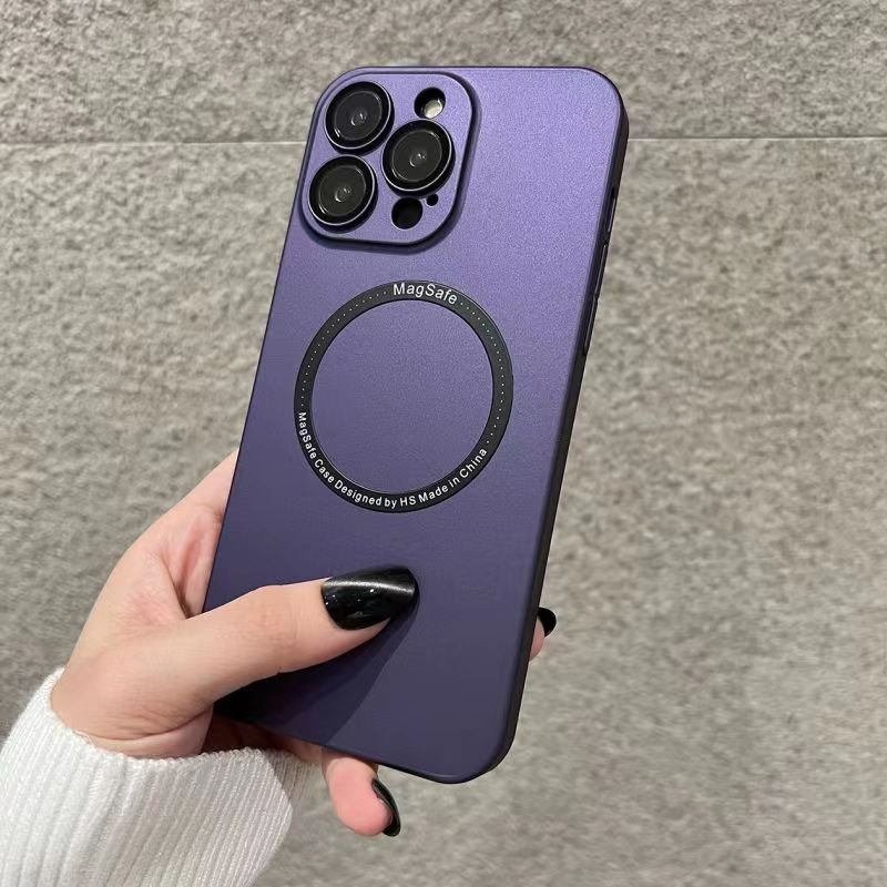 360 Metal Magnetic Case Ultra Thin Case Matte Wireless Charging Hard Back Cover For Iphone 15 14 13 12 11
