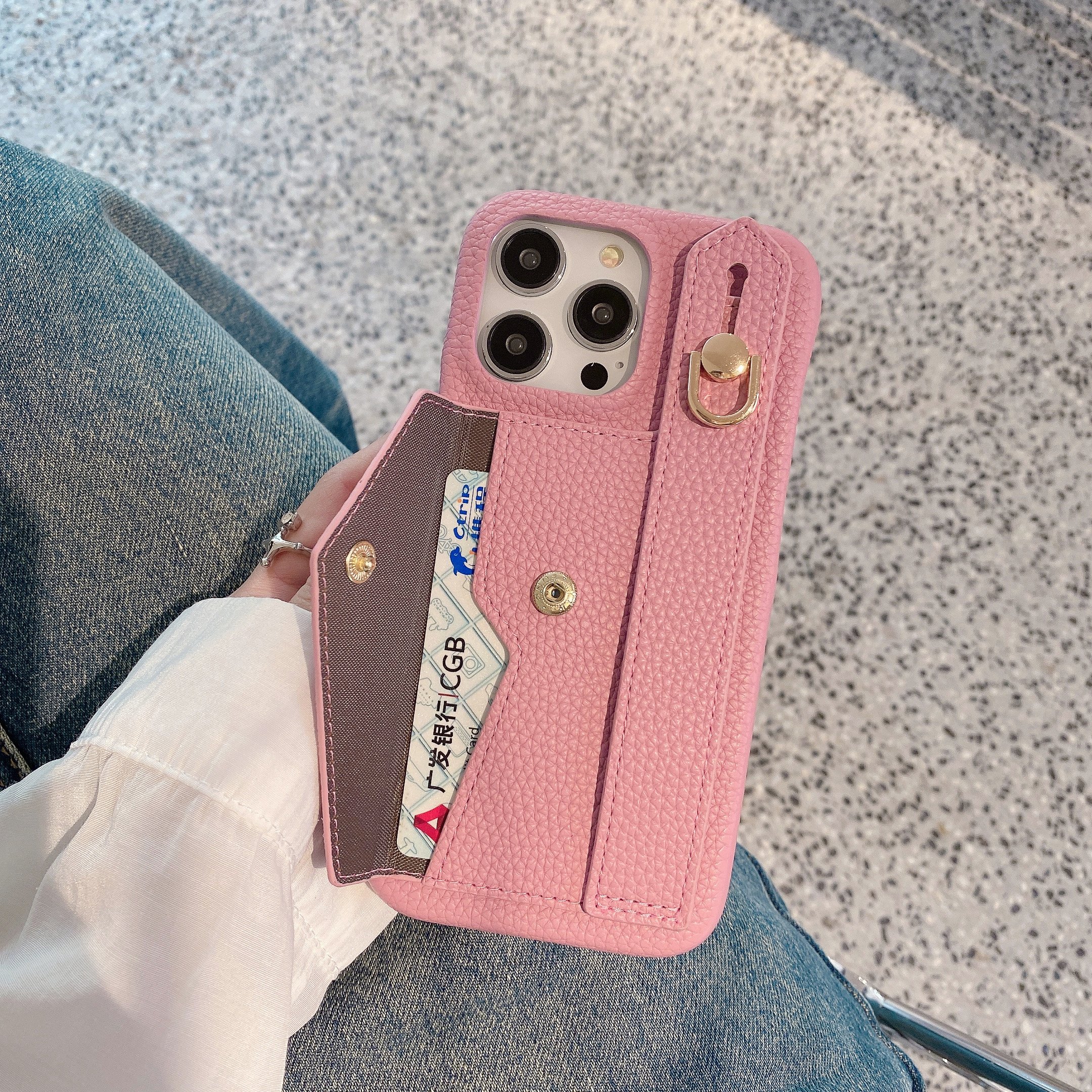 New Trend For iPhone 15 Samsung S24 ultra pro max leather phone case For xiaomi 14 mobile phone accessory Card Holder and pouch