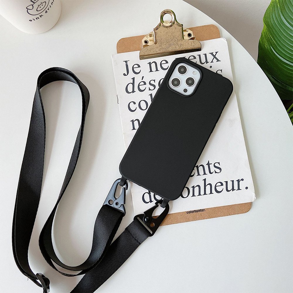 Hot Selling Heavy Duty Nylon Braided Color Rope Strap With Patch Anchor For Iphone 15 Clear Phone Case Lanyard