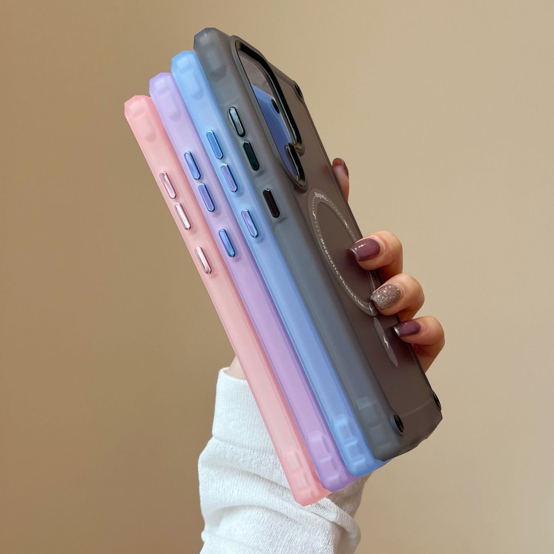 Anti Fall Magnetic Frosted Acrylic Mobile Phone Case For Samsung Galaxy S25 S24 S23 S22 S21 ultra tpu new Shockproof Back Cover