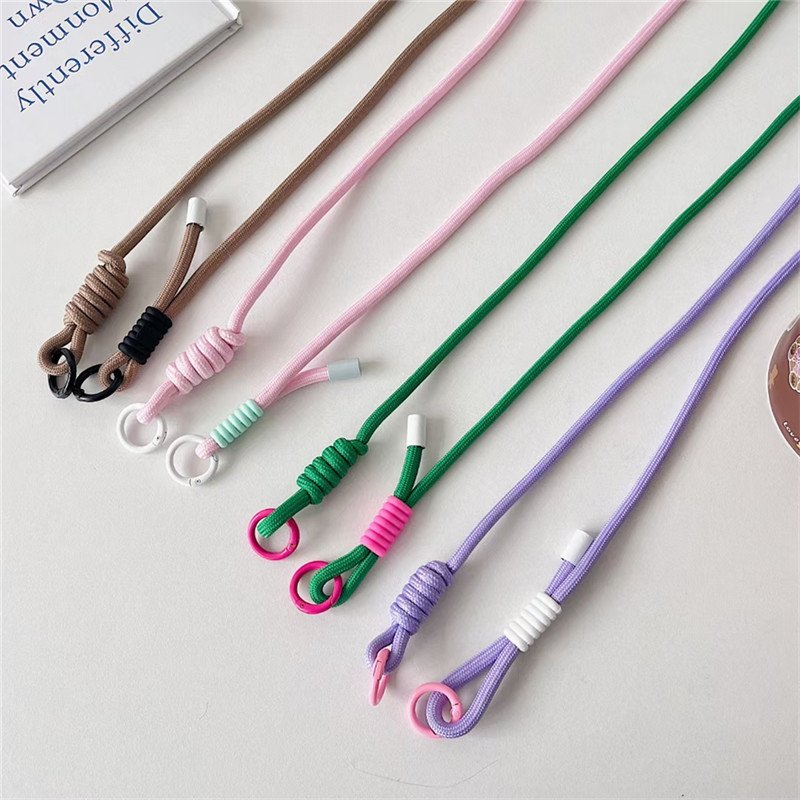 Adjustable Coloful Crossbody Lanyard Shoulder Straps Keychain Key Ring Braided Rope Gifts For Women Men Mobile Phone Accessories