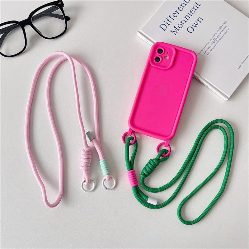 Adjustable Coloful Crossbody Lanyard Shoulder Straps Keychain Key Ring Braided Rope Gifts For Women Men Mobile Phone Accessories